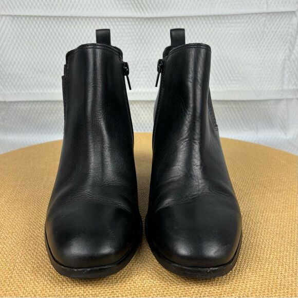 Lucky Brand | Women’s Black Leather Debruh Bootie Ankle Boots | Size 7.5 - Picture 4 of 10